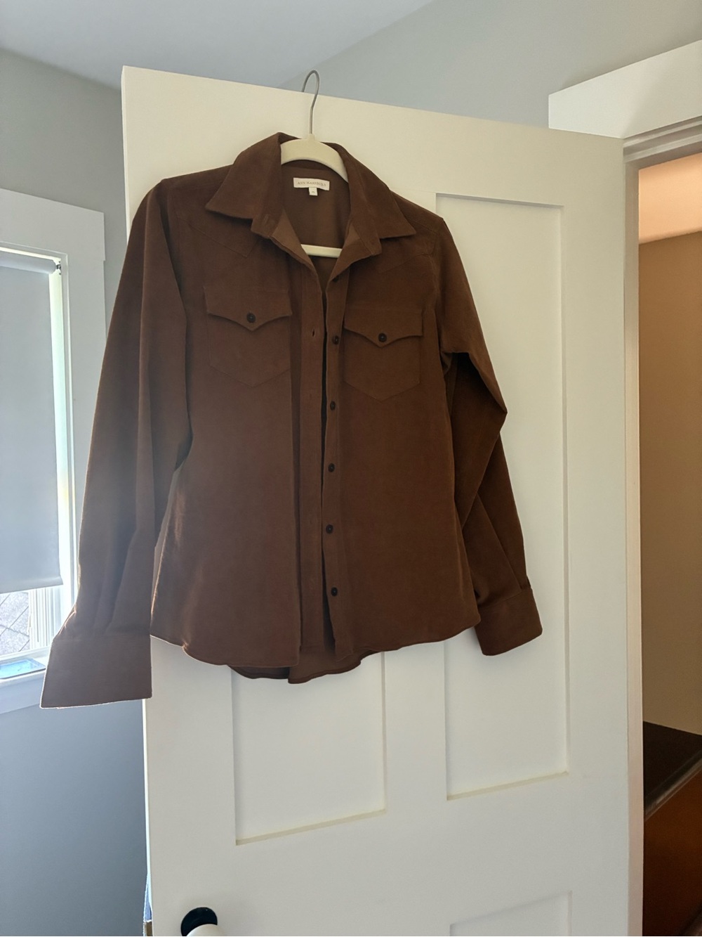 ANN MASHBURN Brown Casual Button-Down Western Shirt